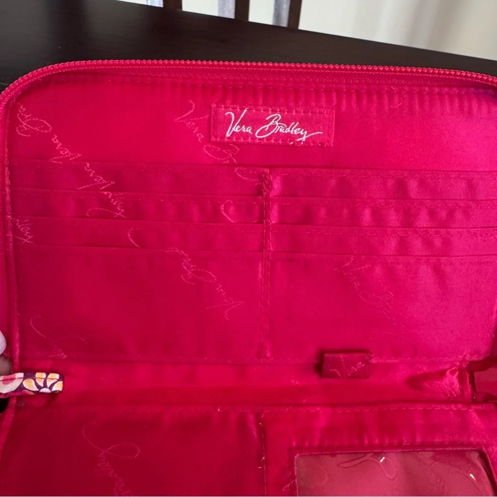 Vera Bradley Raspberry Fizz zip-around wallet pink paisley 2008 retired